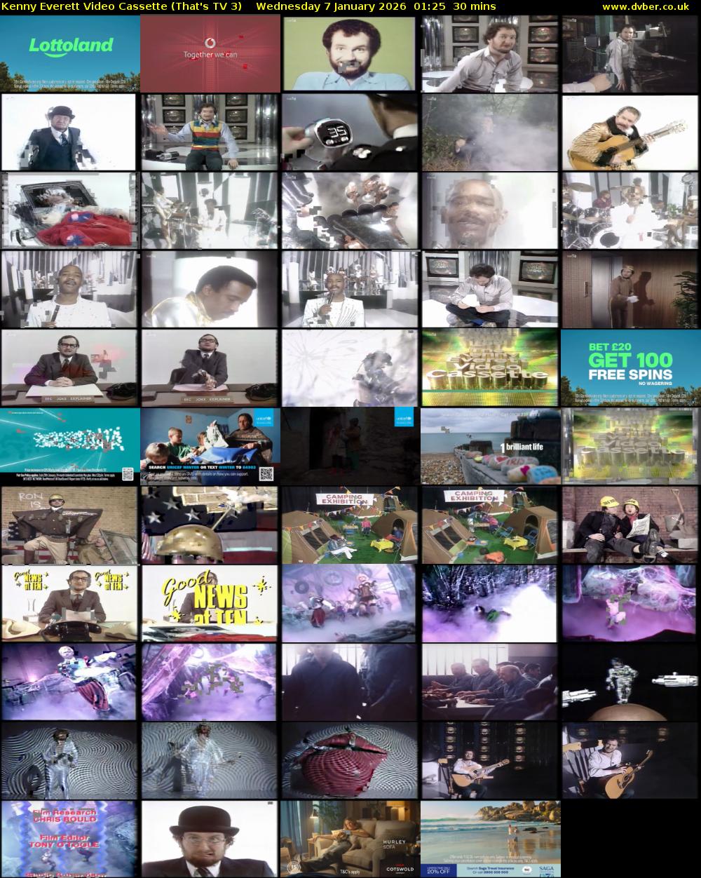 Kenny Everett Video Cassette (That's TV 3) Wednesday 7 January 2026 01:25 - 01:55