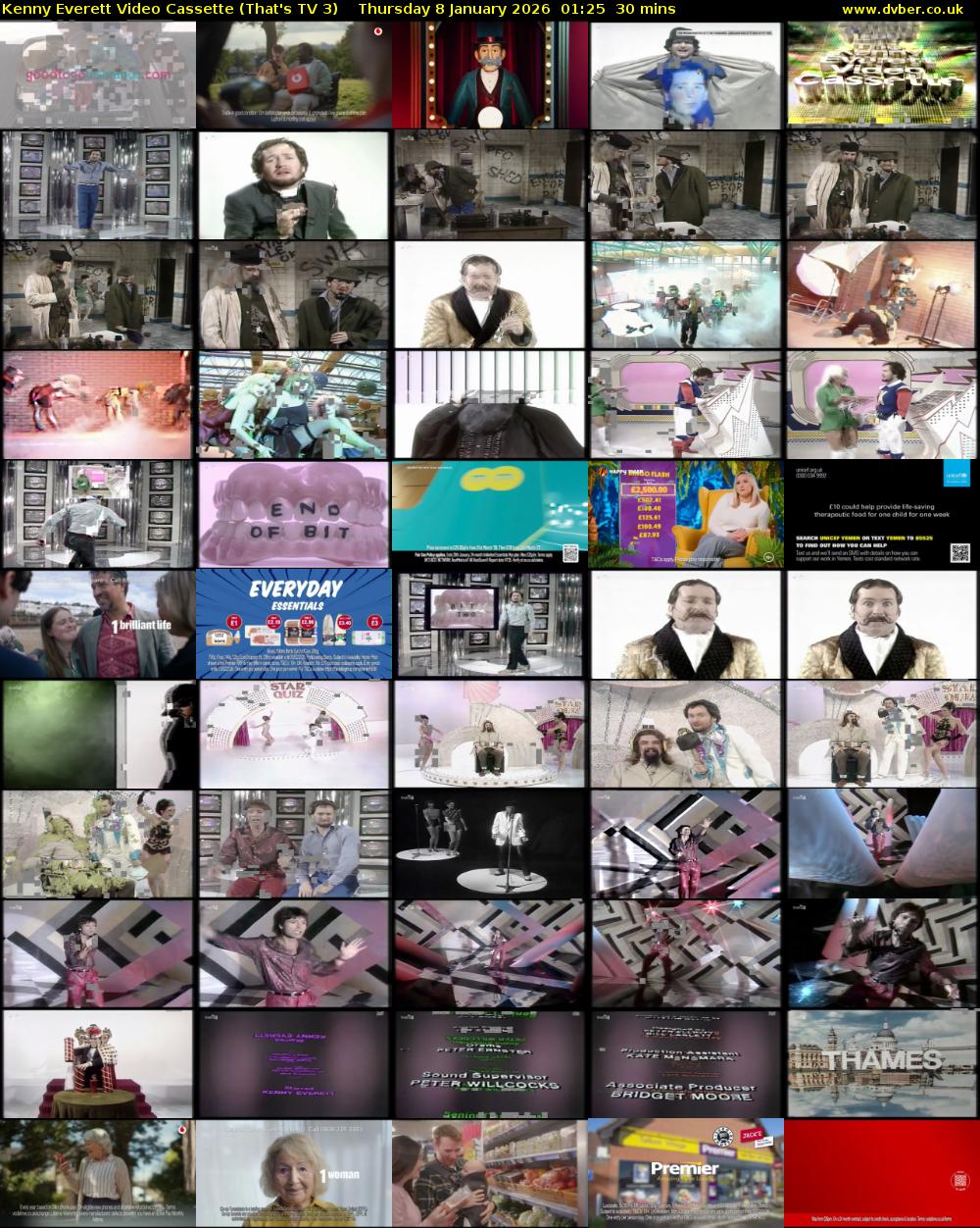 Kenny Everett Video Cassette (That's TV 3) Thursday 8 January 2026 01:25 - 01:55