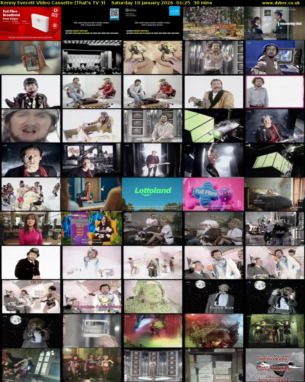 Kenny Everett Video Cassette (That's TV 3) Saturday 10 January 2026 01:25 - 01:55