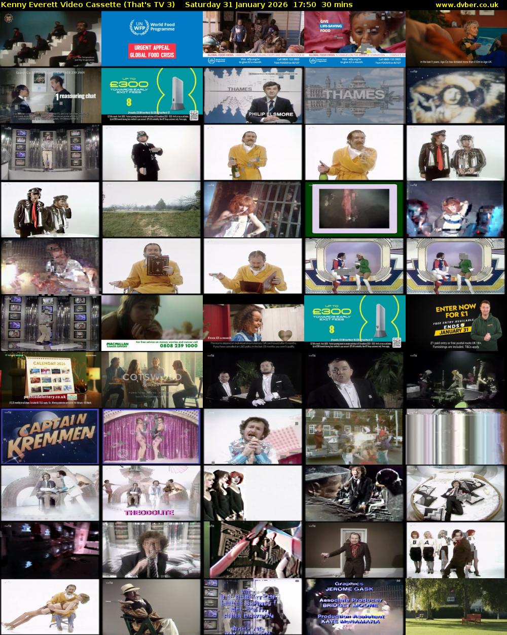 Kenny Everett Video Cassette (That's TV 3) Saturday 31 January 2026 17:50 - 18:20