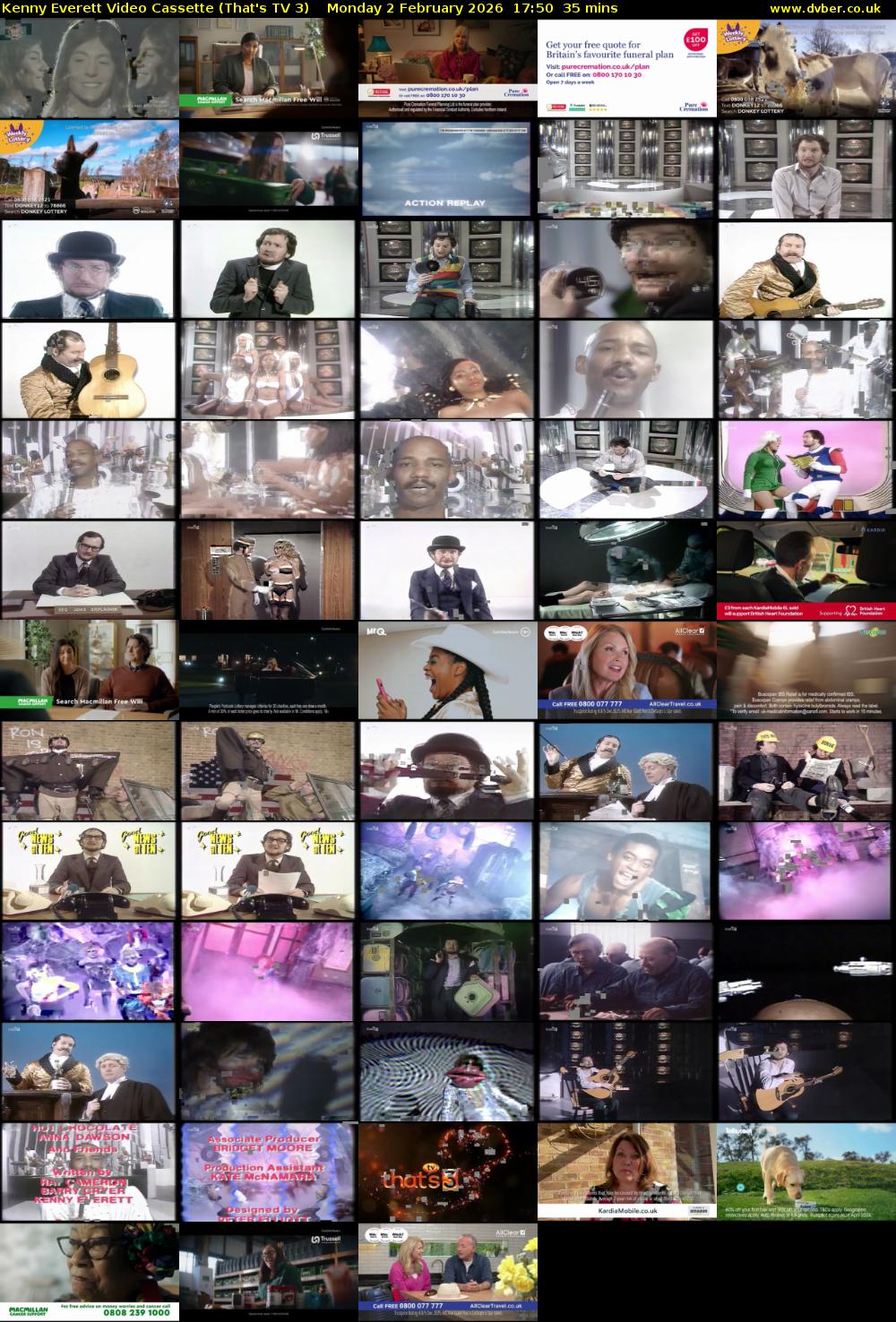 Kenny Everett Video Cassette (That's TV 3) Monday 2 February 2026 17:50 - 18:25