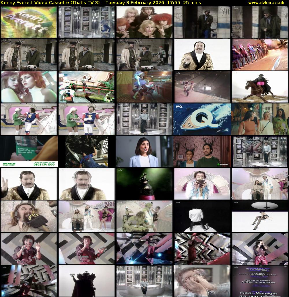 Kenny Everett Video Cassette (That's TV 3) Tuesday 3 February 2026 17:55 - 18:20