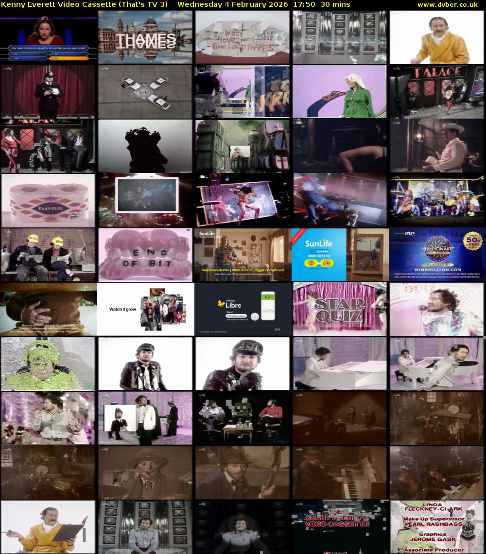 Kenny Everett Video Cassette (That's TV 3) Wednesday 4 February 2026 17:50 - 18:20