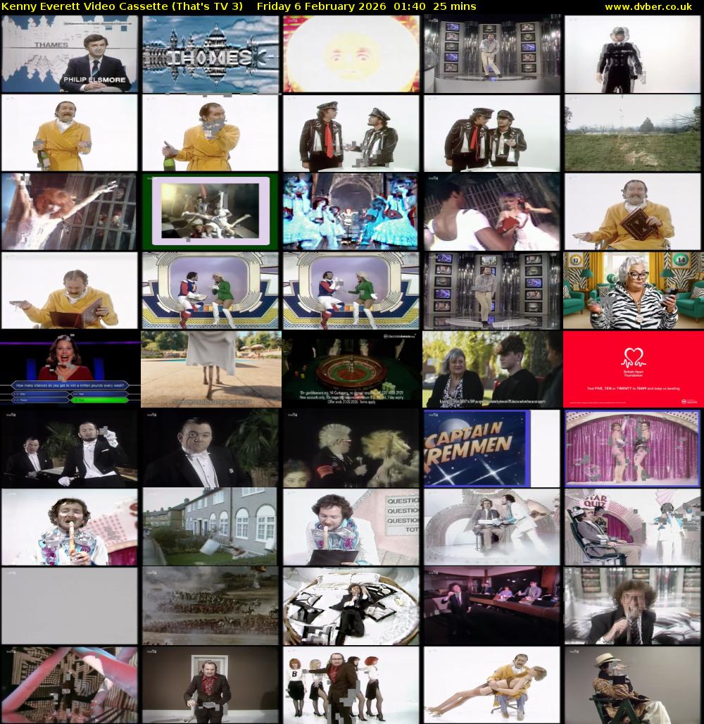 Kenny Everett Video Cassette (That's TV 3) Friday 6 February 2026 01:40 - 02:05