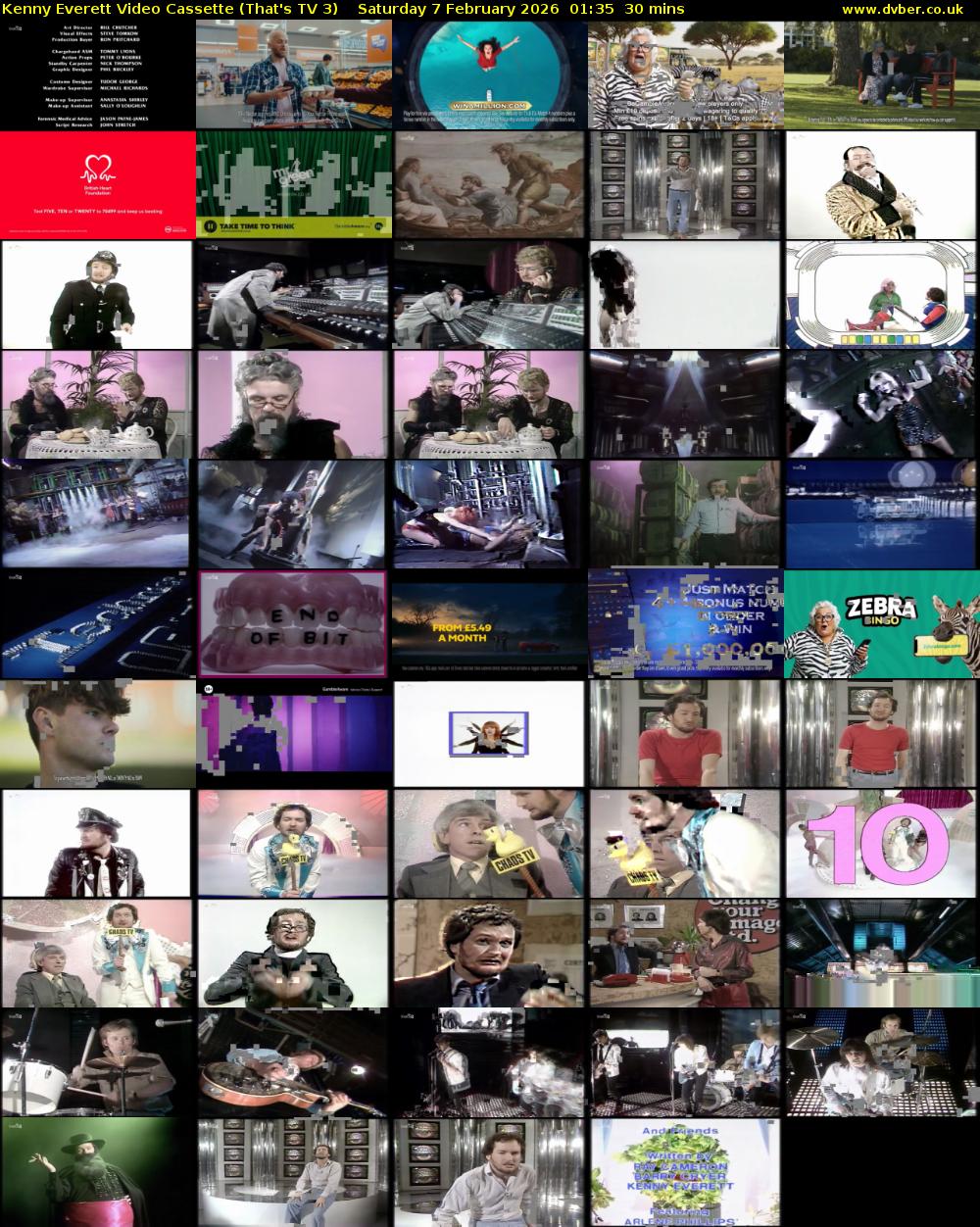 Kenny Everett Video Cassette (That's TV 3) Saturday 7 February 2026 01:35 - 02:05