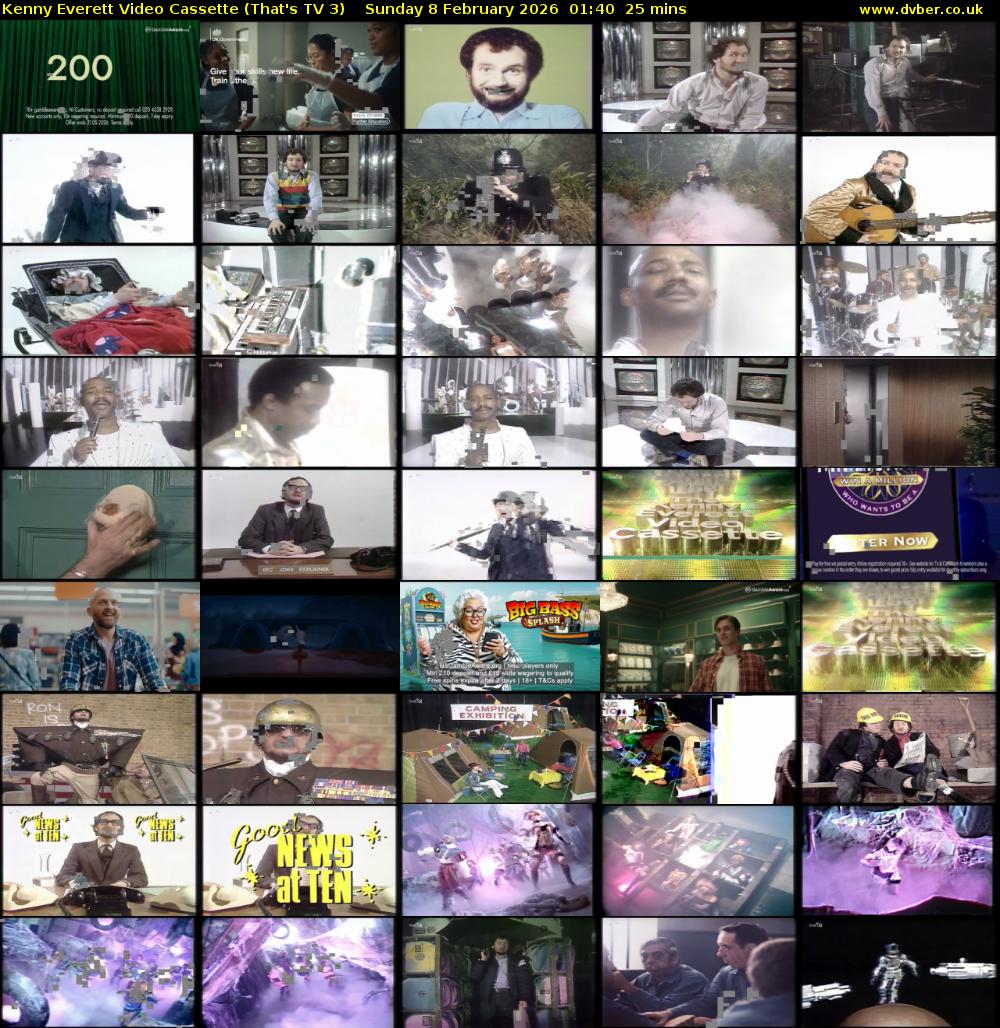 Kenny Everett Video Cassette (That's TV 3) Sunday 8 February 2026 01:40 - 02:05