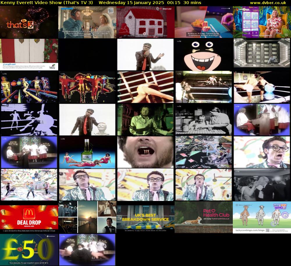 Kenny Everett Video Show (That's TV 3) Wednesday 15 January 2025 00:15 - 00:45