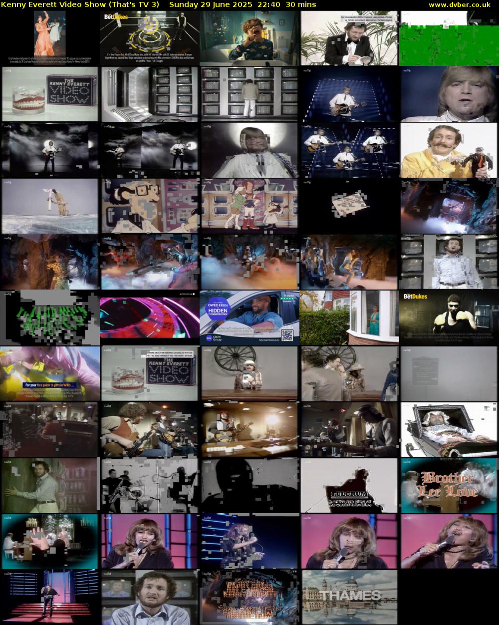 Kenny Everett Video Show (That's TV 3) Sunday 29 June 2025 22:40 - 23:10