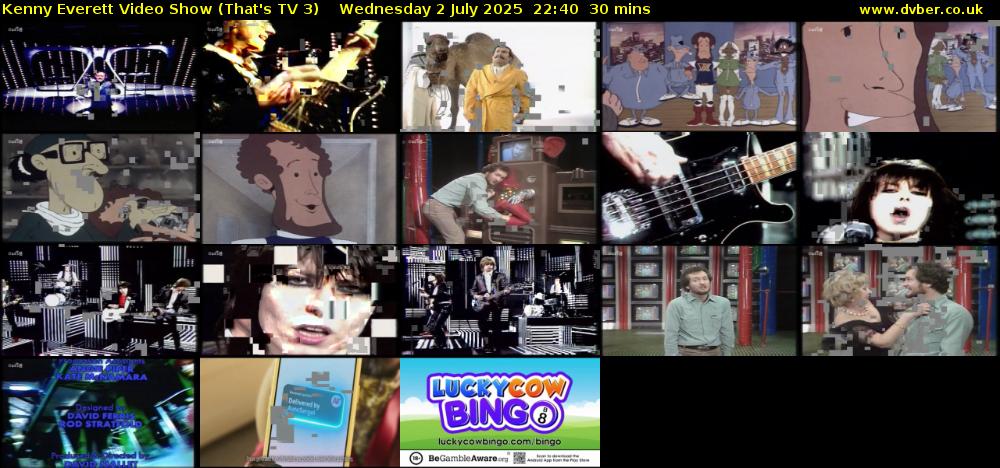 Kenny Everett Video Show (That's TV 3) Wednesday 2 July 2025 22:40 - 23:10