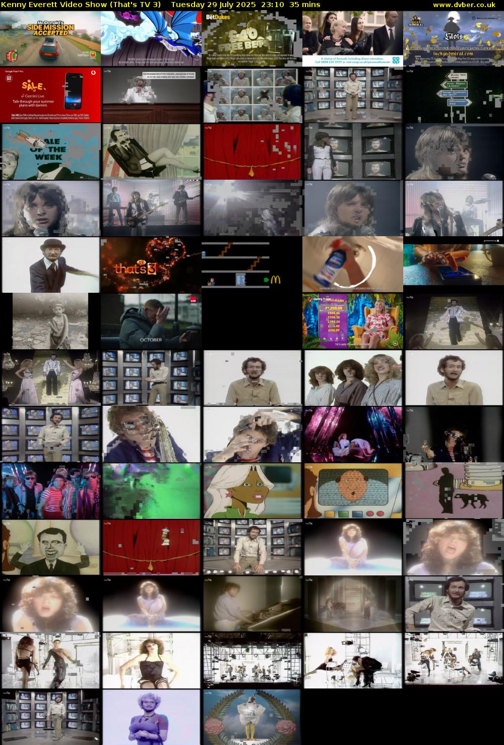 Kenny Everett Video Show (That's TV 3) Tuesday 29 July 2025 23:10 - 23:45