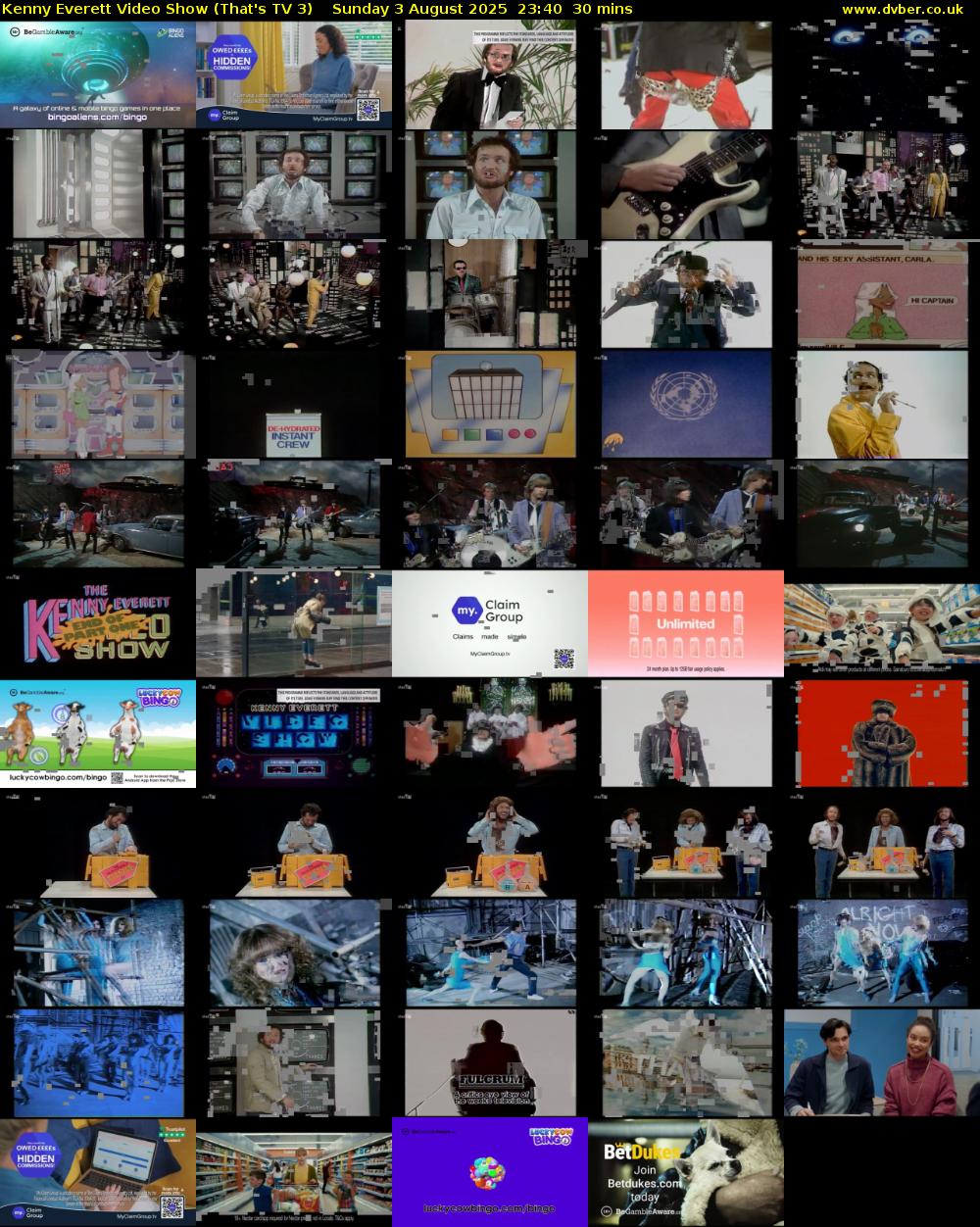 Kenny Everett Video Show (That's TV 3) Sunday 3 August 2025 23:40 - 00:10