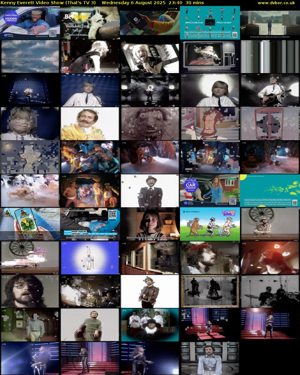 Kenny Everett Video Show (That's TV 3) Wednesday 6 August 2025 23:40 - 00:10