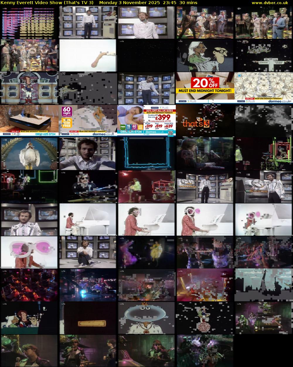 Kenny Everett Video Show (That's TV 3) Monday 3 November 2025 23:45 - 00:15