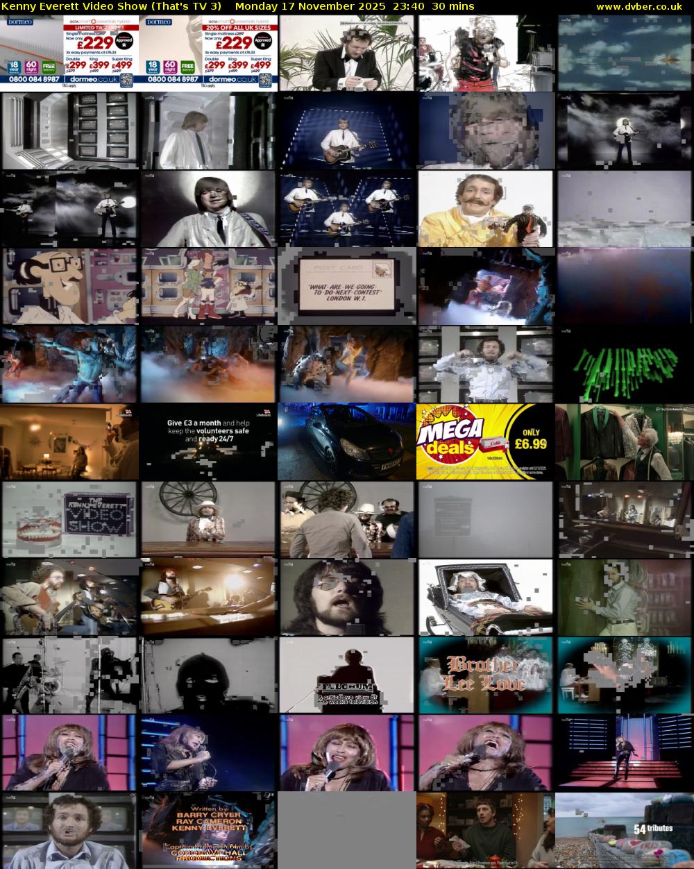 Kenny Everett Video Show (That's TV 3) Monday 17 November 2025 23:40 - 00:10