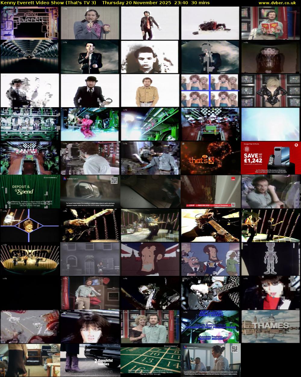 Kenny Everett Video Show (That's TV 3) Thursday 20 November 2025 23:40 - 00:10