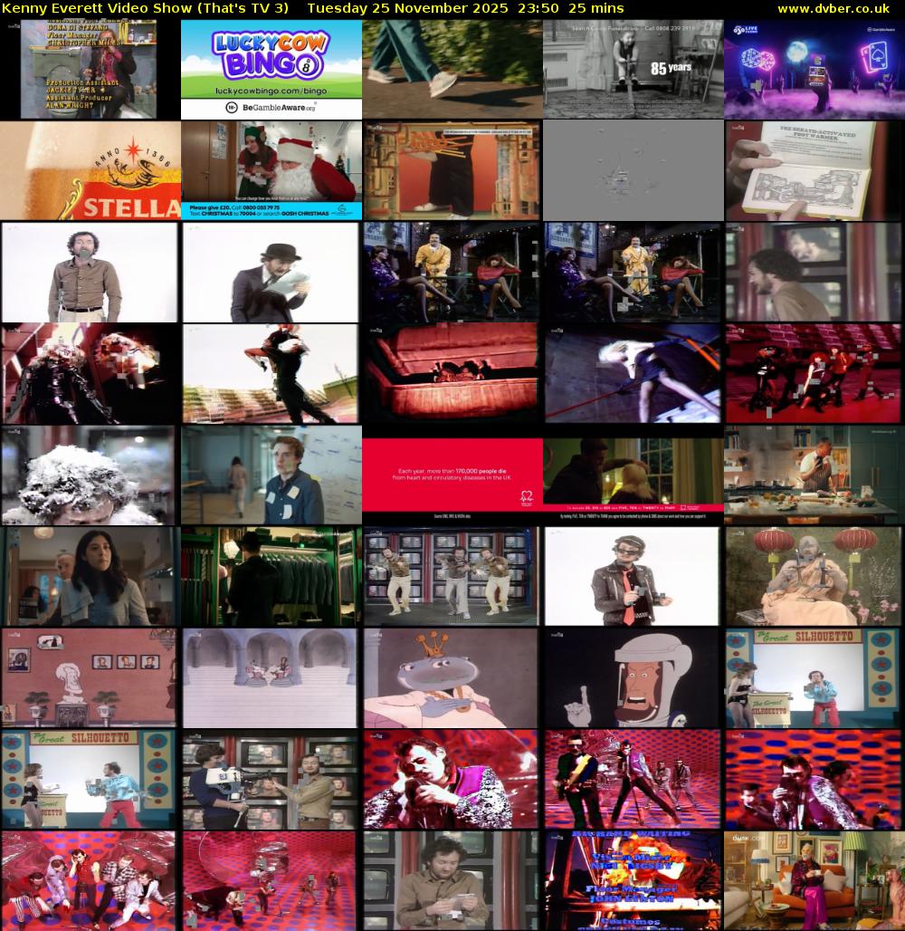 Kenny Everett Video Show (That's TV 3) Tuesday 25 November 2025 23:50 - 00:15