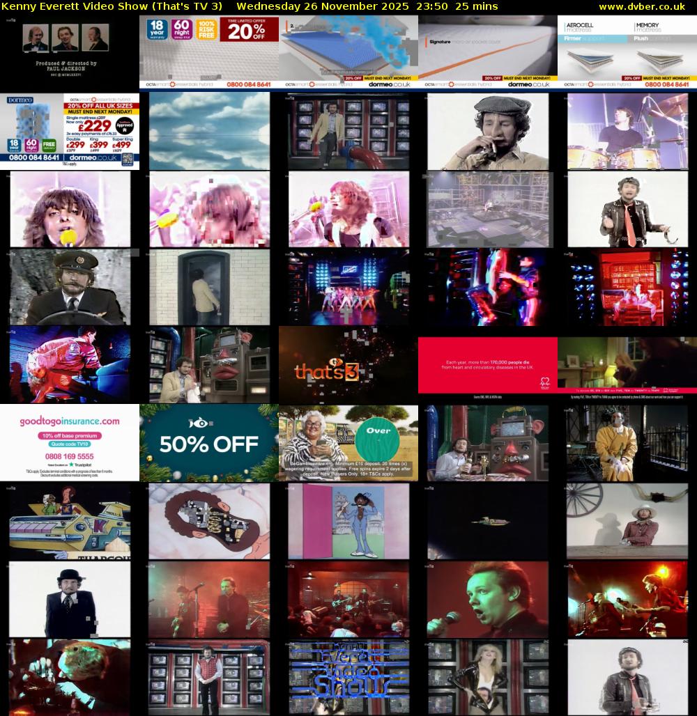 Kenny Everett Video Show (That's TV 3) Wednesday 26 November 2025 23:50 - 00:15