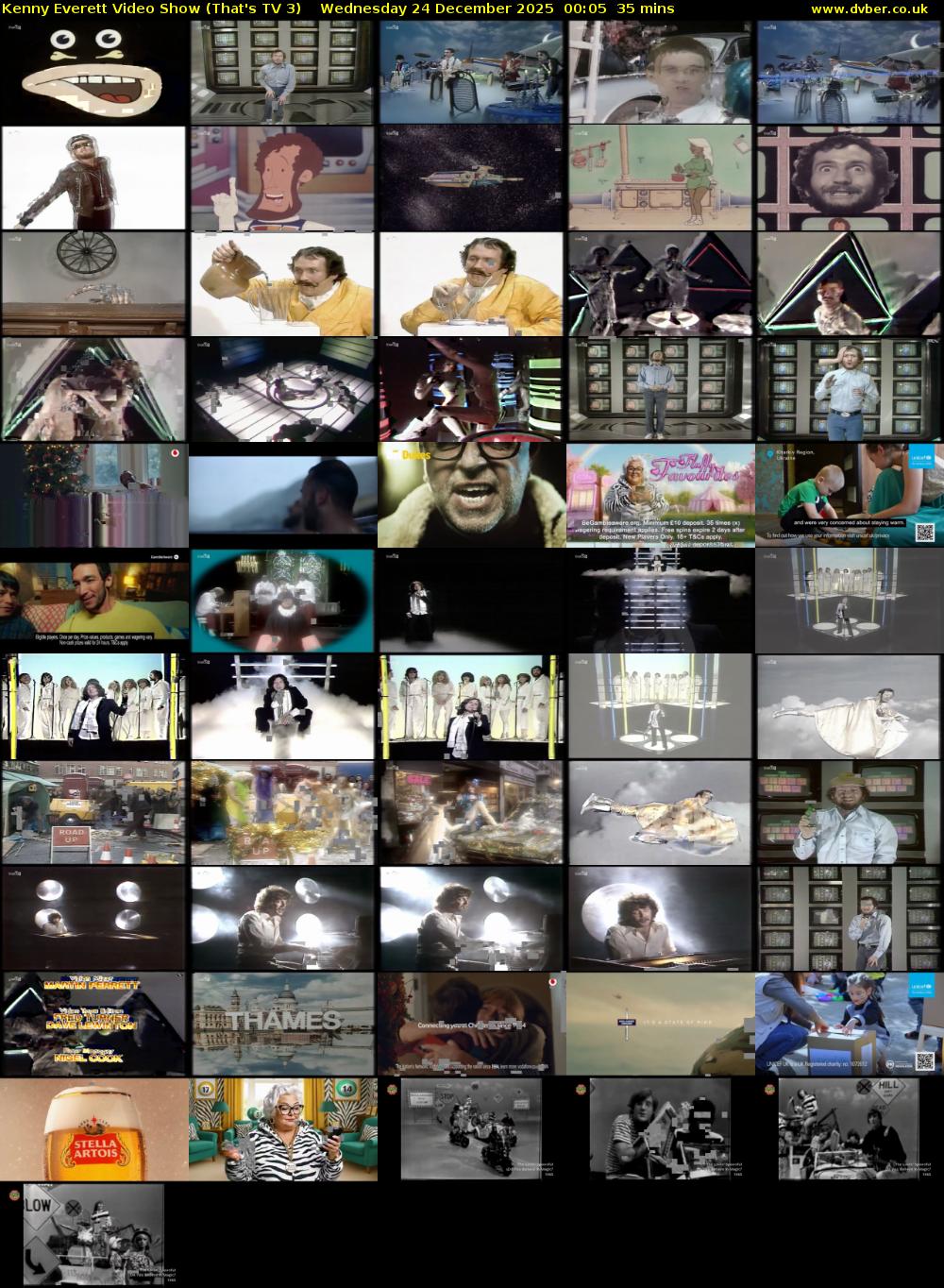 Kenny Everett Video Show (That's TV 3) Wednesday 24 December 2025 00:05 - 00:40