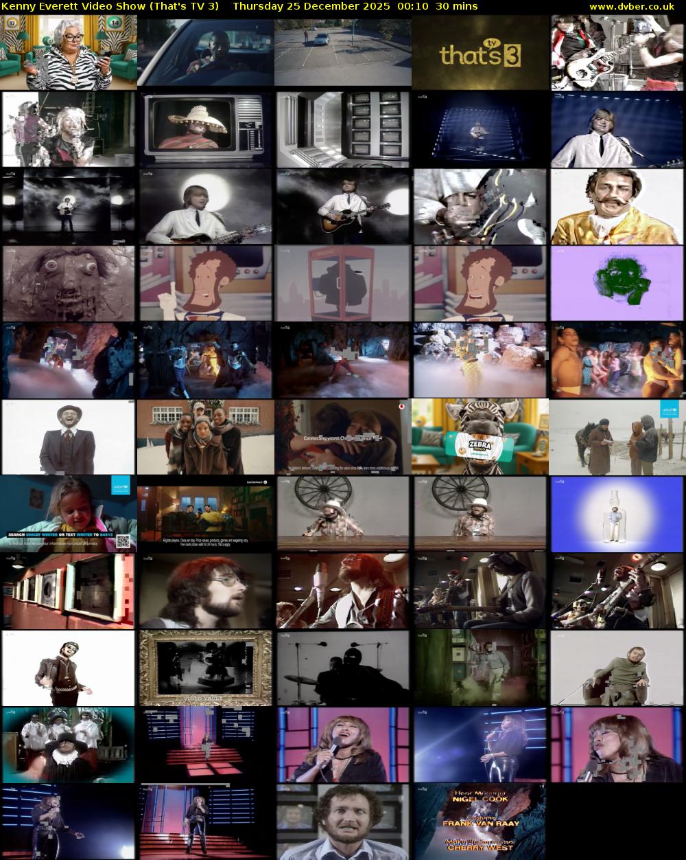 Kenny Everett Video Show (That's TV 3) Thursday 25 December 2025 00:10 - 00:40