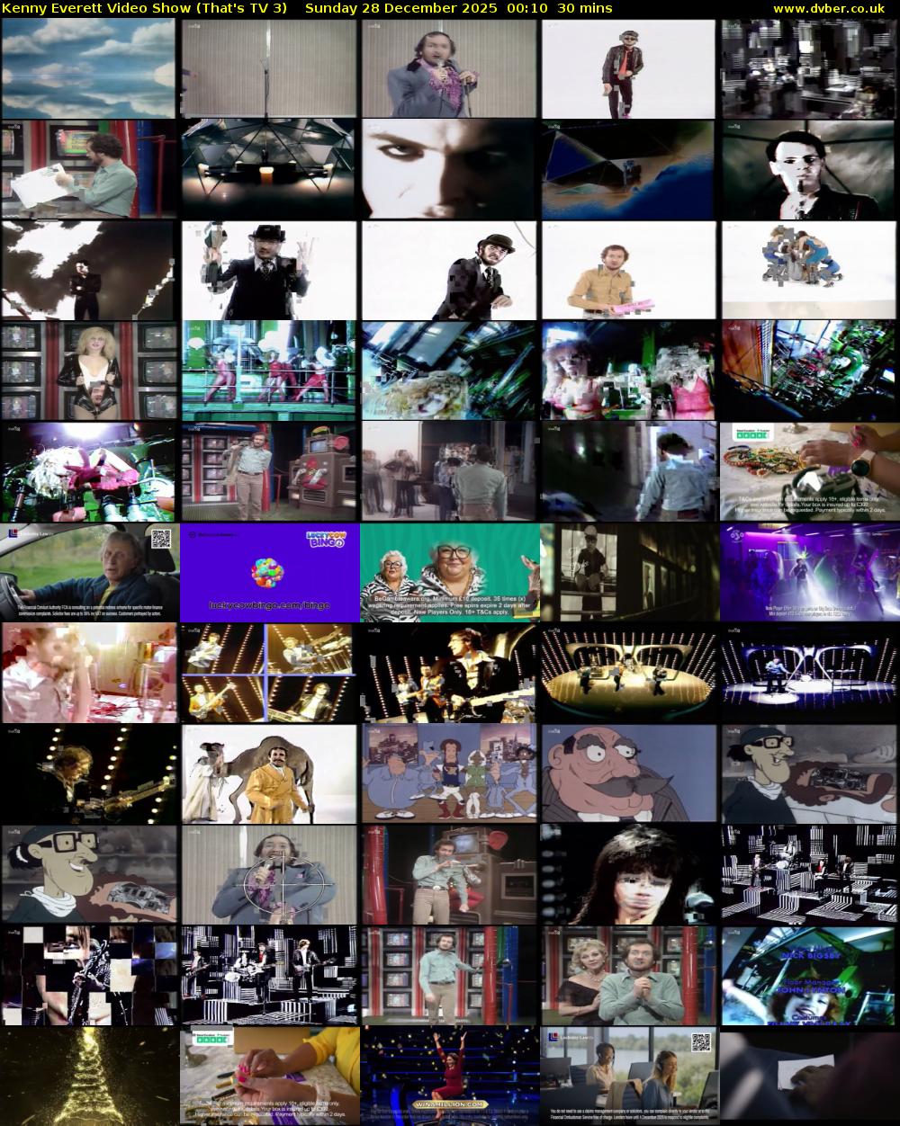 Kenny Everett Video Show (That's TV 3) Sunday 28 December 2025 00:10 - 00:40