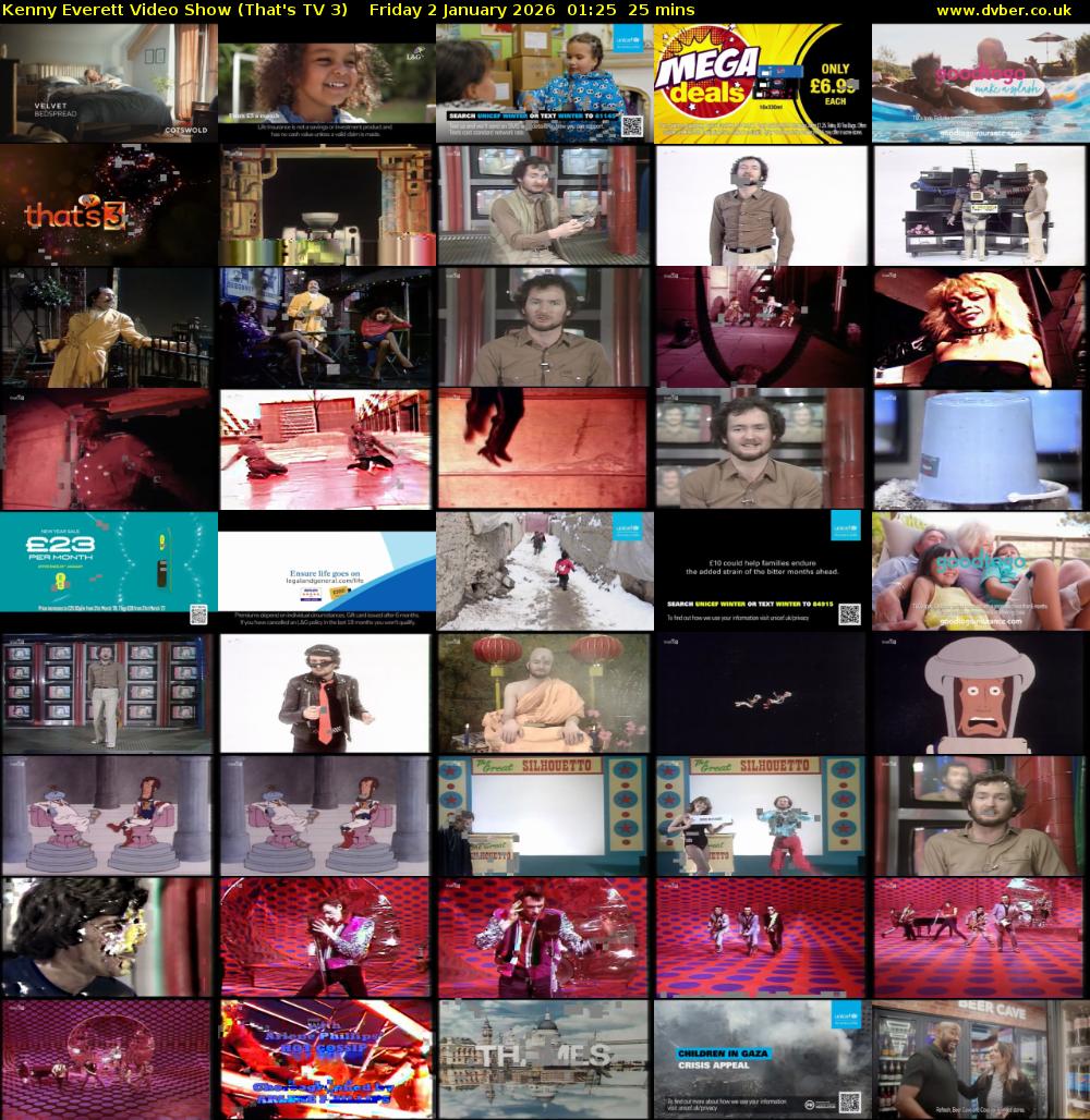 Kenny Everett Video Show (That's TV 3) Friday 2 January 2026 01:25 - 01:50