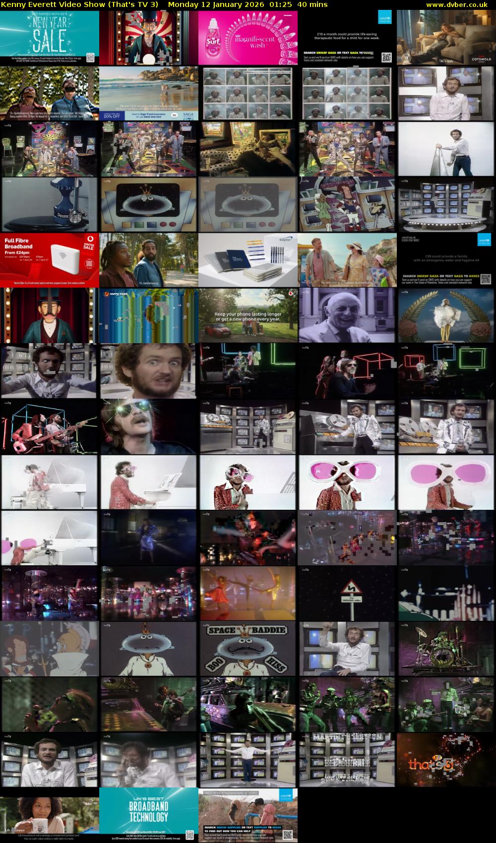 Kenny Everett Video Show (That's TV 3) Monday 12 January 2026 01:25 - 02:05