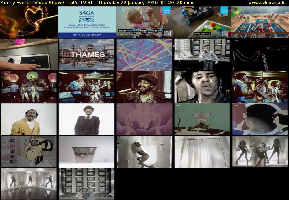 Kenny Everett Video Show (That's TV 3) Thursday 22 January 2026 01:20 - 01:40