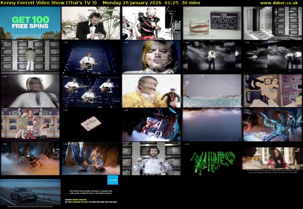 Kenny Everett Video Show (That's TV 3) Monday 26 January 2026 01:25 - 01:55