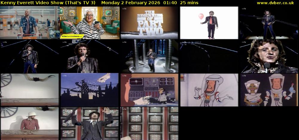 Kenny Everett Video Show (That's TV 3) Monday 2 February 2026 01:40 - 02:05