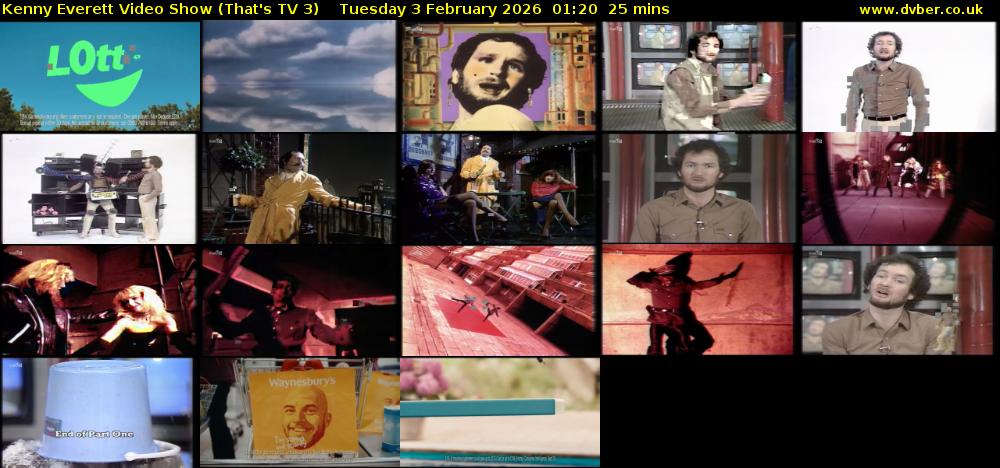 Kenny Everett Video Show (That's TV 3) Tuesday 3 February 2026 01:20 - 01:45