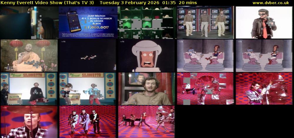 Kenny Everett Video Show (That's TV 3) Tuesday 3 February 2026 01:35 - 01:55