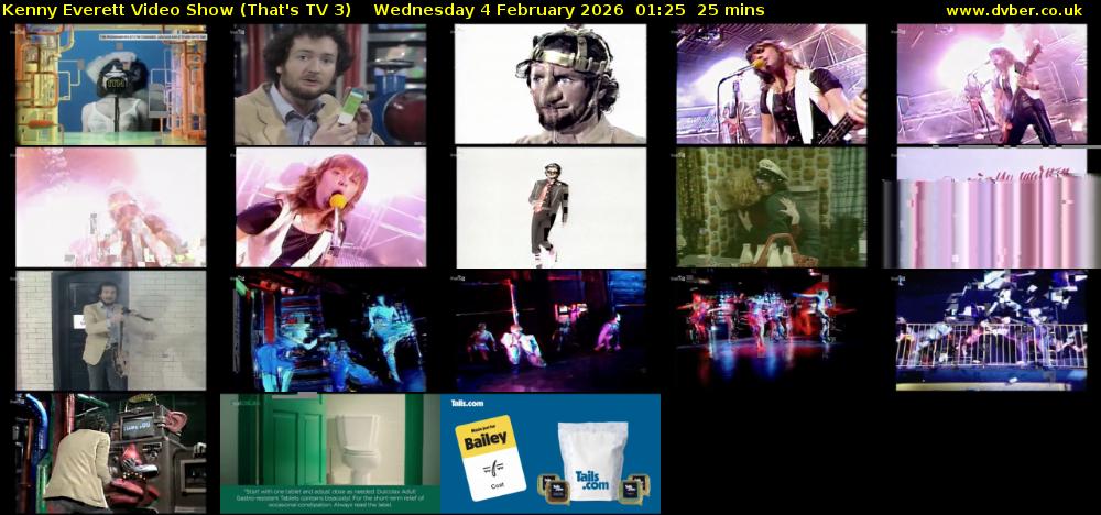 Kenny Everett Video Show (That's TV 3) Wednesday 4 February 2026 01:25 - 01:50