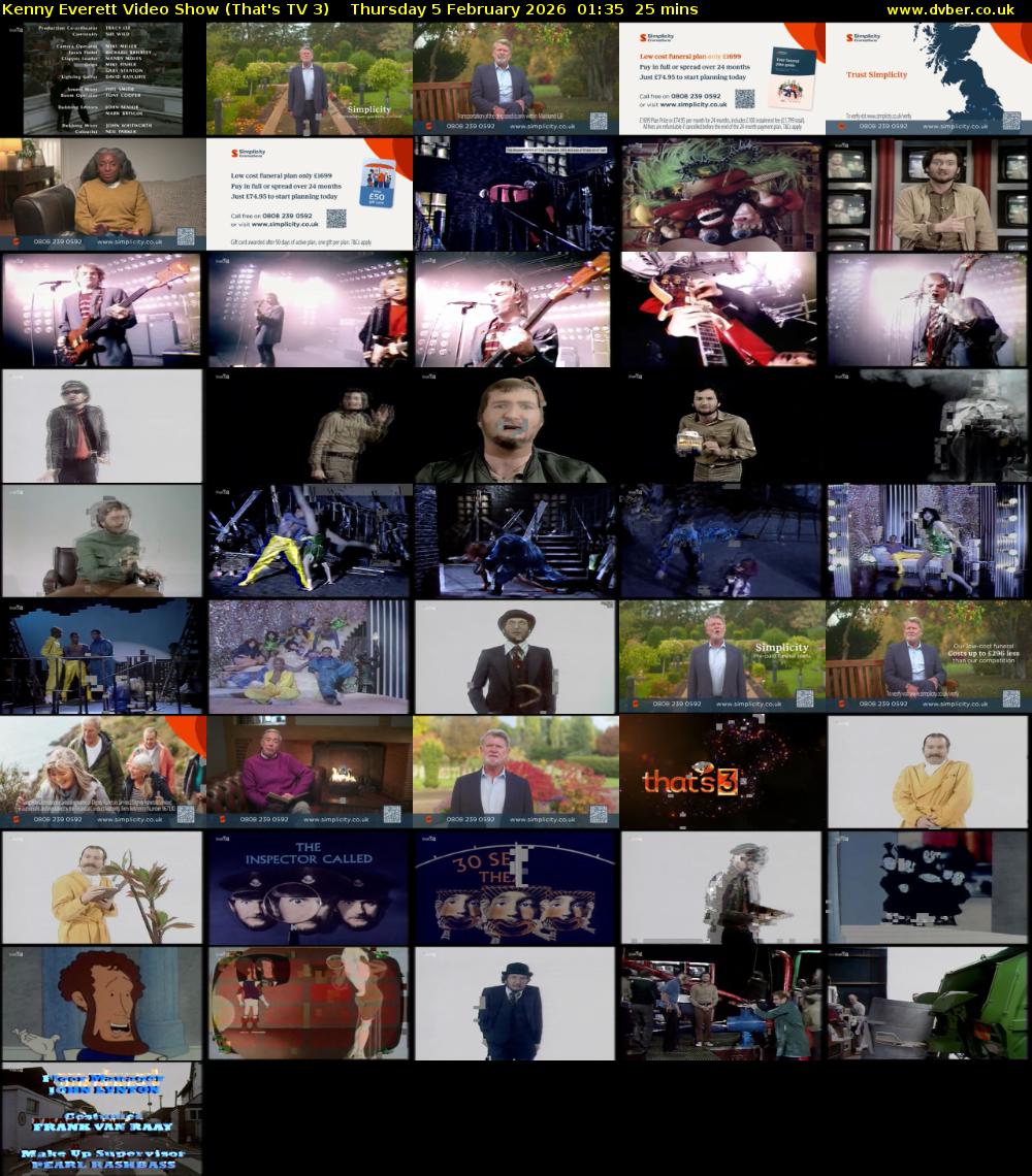 Kenny Everett Video Show (That's TV 3) Thursday 5 February 2026 01:35 - 02:00