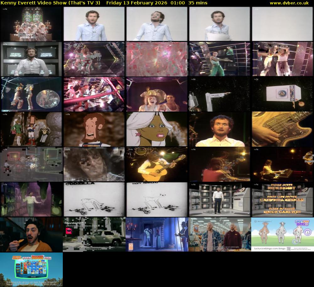 Kenny Everett Video Show (That's TV 3) Friday 13 February 2026 01:00 - 01:35