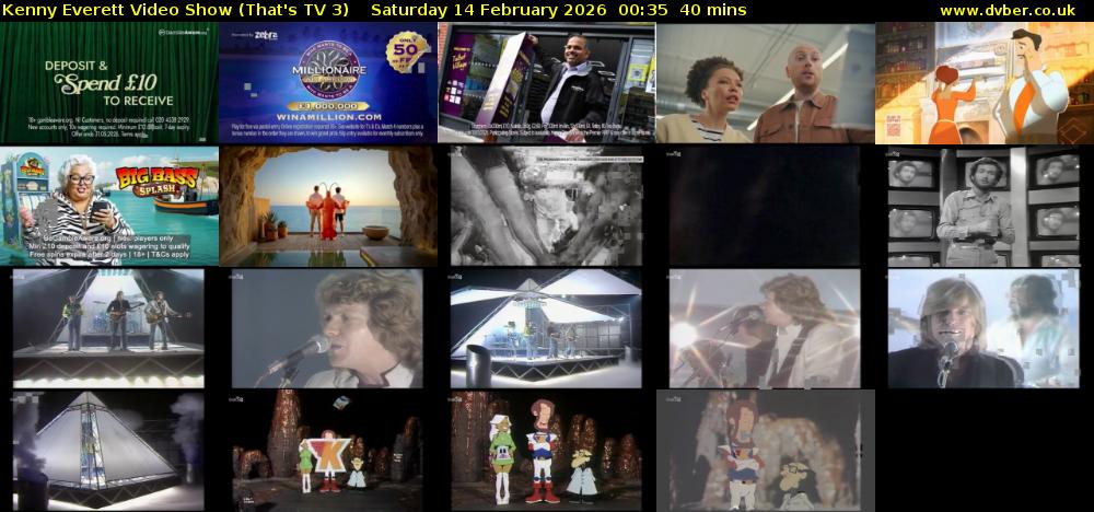 Kenny Everett Video Show (That's TV 3) Saturday 14 February 2026 00:35 - 01:15