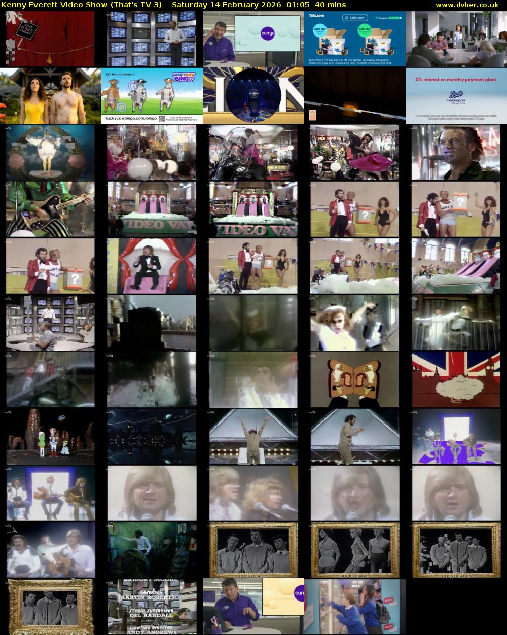 Kenny Everett Video Show (That's TV 3) Saturday 14 February 2026 01:05 - 01:45
