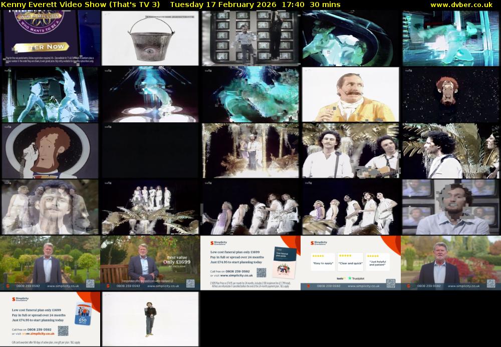 Kenny Everett Video Show (That's TV 3) Tuesday 17 February 2026 17:40 - 18:10