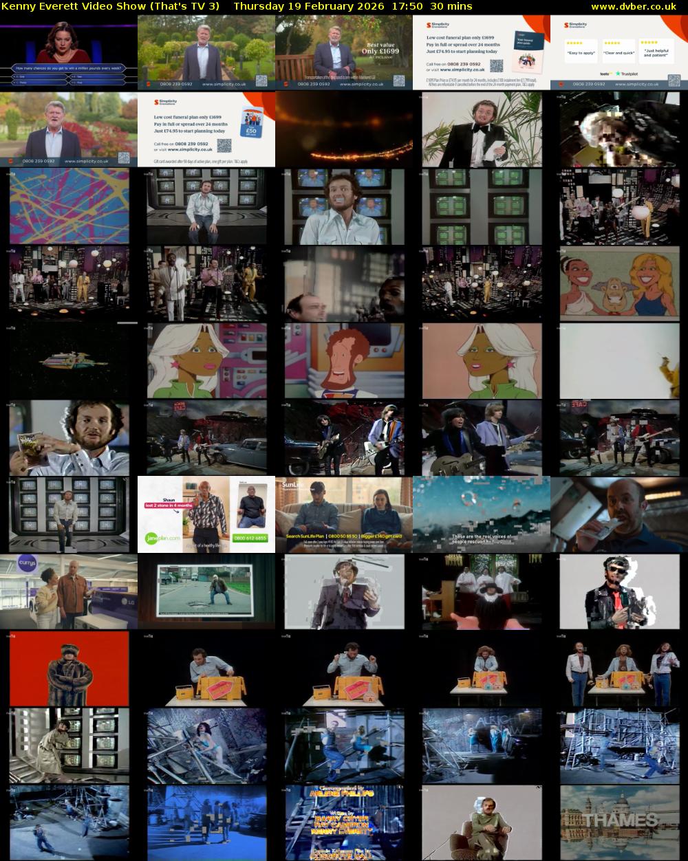 Kenny Everett Video Show (That's TV 3) Thursday 19 February 2026 17:50 - 18:20