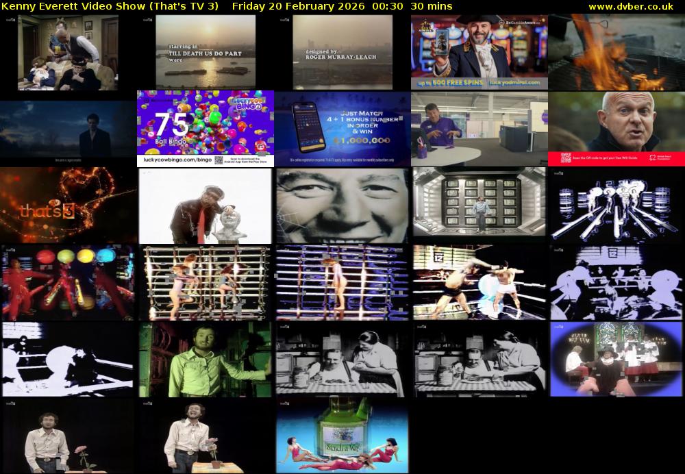 Kenny Everett Video Show (That's TV 3) Friday 20 February 2026 00:30 - 01:00