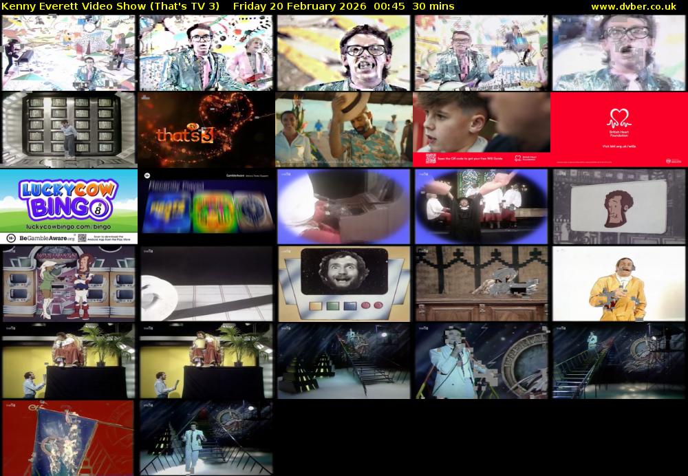 Kenny Everett Video Show (That's TV 3) Friday 20 February 2026 00:45 - 01:15