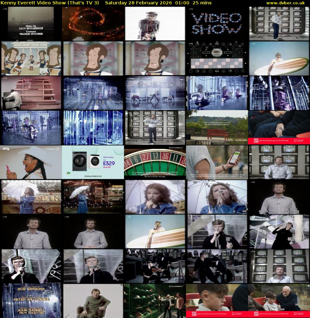 Kenny Everett Video Show (That's TV 3) Saturday 28 February 2026 01:00 - 01:25