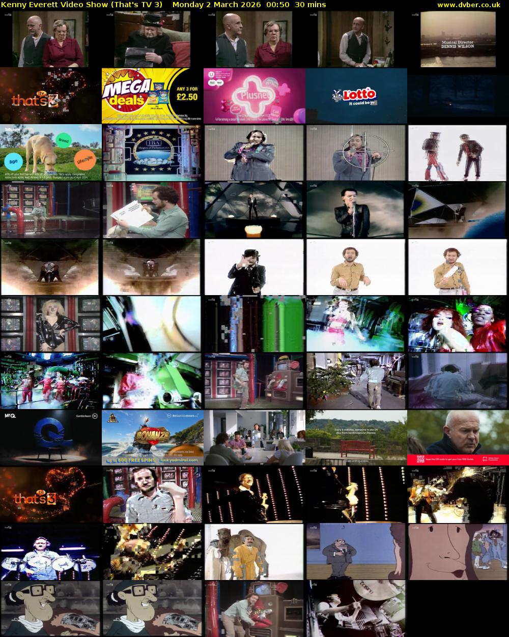 Kenny Everett Video Show (That's TV 3) Monday 2 March 2026 00:50 - 01:20