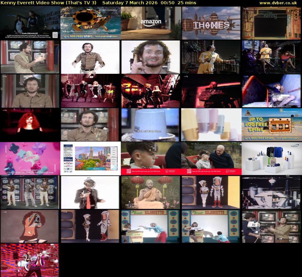 Kenny Everett Video Show (That's TV 3) Saturday 7 March 2026 00:50 - 01:15