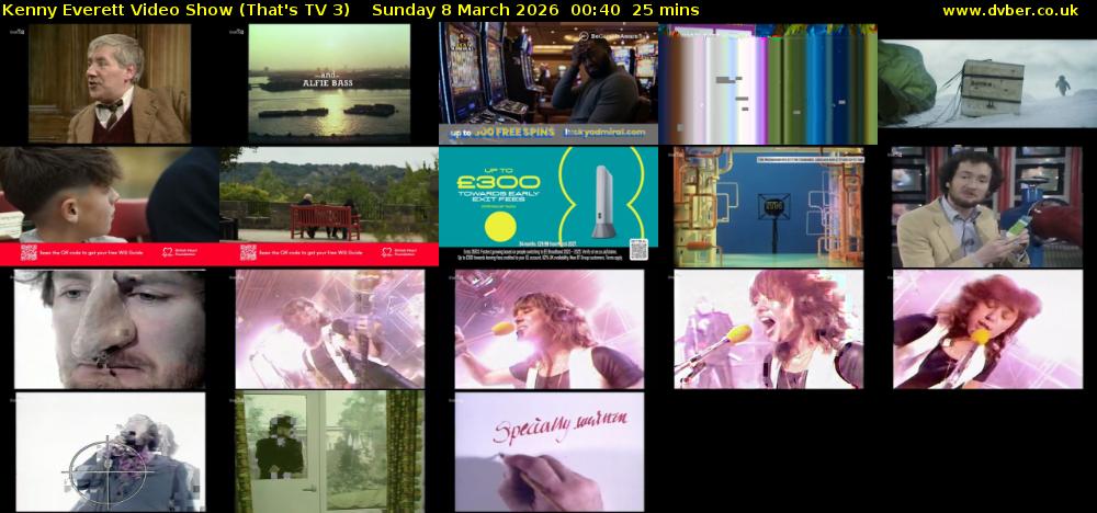 Kenny Everett Video Show (That's TV 3) Sunday 8 March 2026 00:40 - 01:05