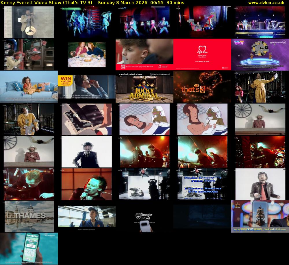 Kenny Everett Video Show (That's TV 3) Sunday 8 March 2026 00:55 - 01:25