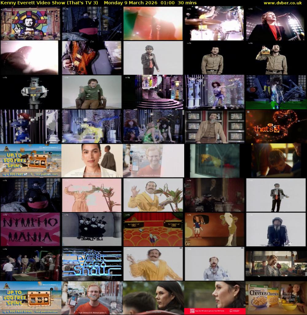 Kenny Everett Video Show (That's TV 3) Monday 9 March 2026 01:00 - 01:30