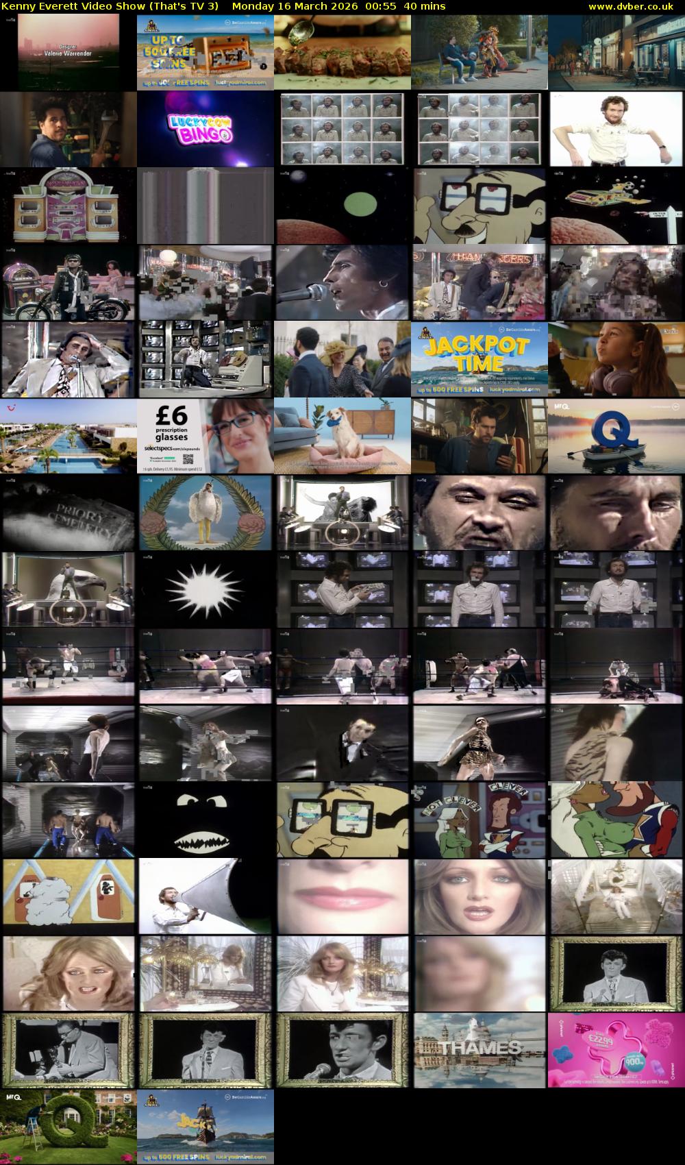 Kenny Everett Video Show (That's TV 3) Monday 16 March 2026 00:55 - 01:35