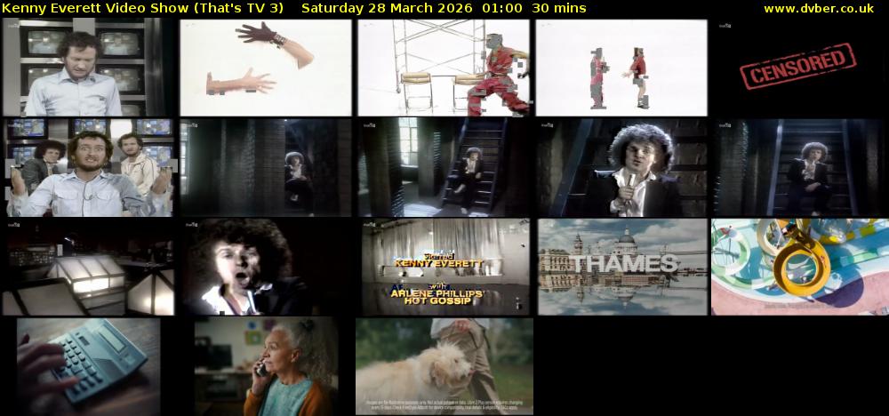 Kenny Everett Video Show (That's TV 3) Saturday 28 March 2026 01:00 - 01:30