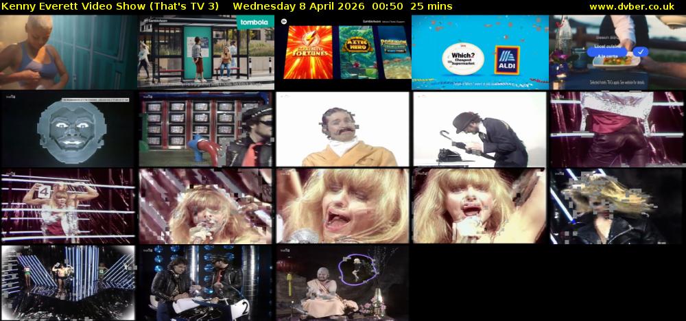 Kenny Everett Video Show (That's TV 3) Wednesday 8 April 2026 00:50 - 01:15