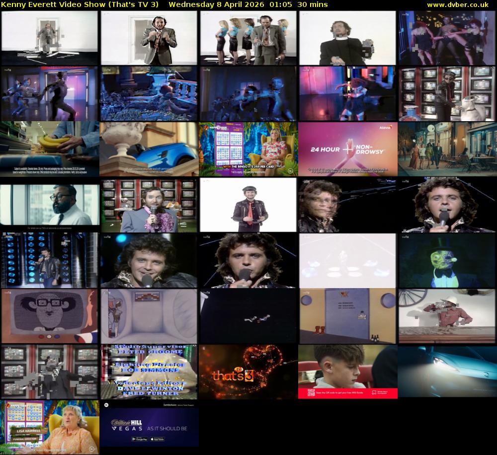 Kenny Everett Video Show (That's TV 3) Wednesday 8 April 2026 01:05 - 01:35